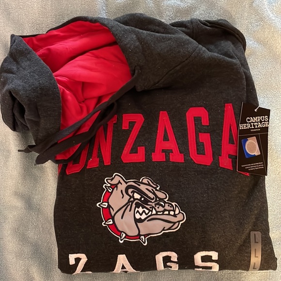 Men’s Gonzaga hooded dark gray large sweatshirt embroidered. Go Bulldogs. - Picture 2 of 3